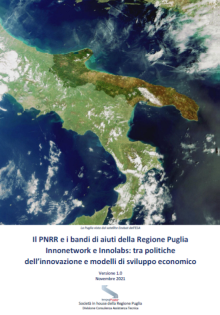 Copertina del documento con la mappa satellitare della Puglia